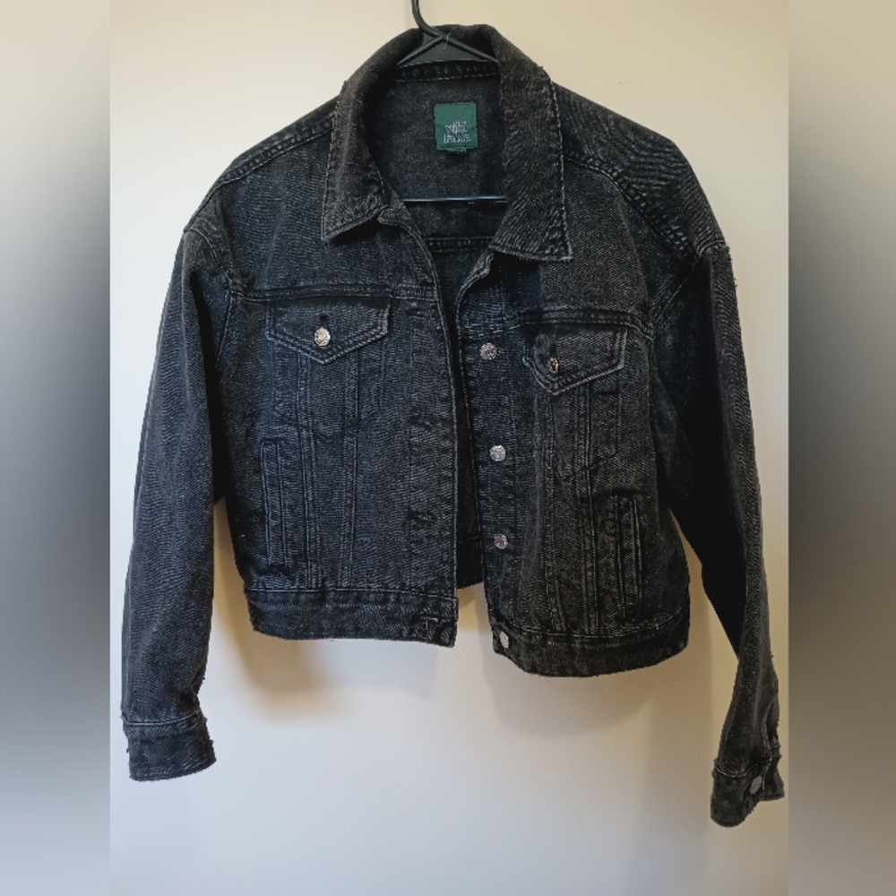 Wild Fable Crop Jean Jacket Black